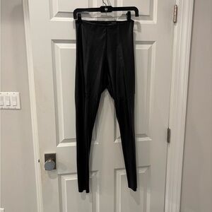 Faux leather black leggings